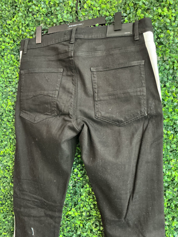 AMIIRI BLK/WHT TRACK DENIM (SZ 36)
