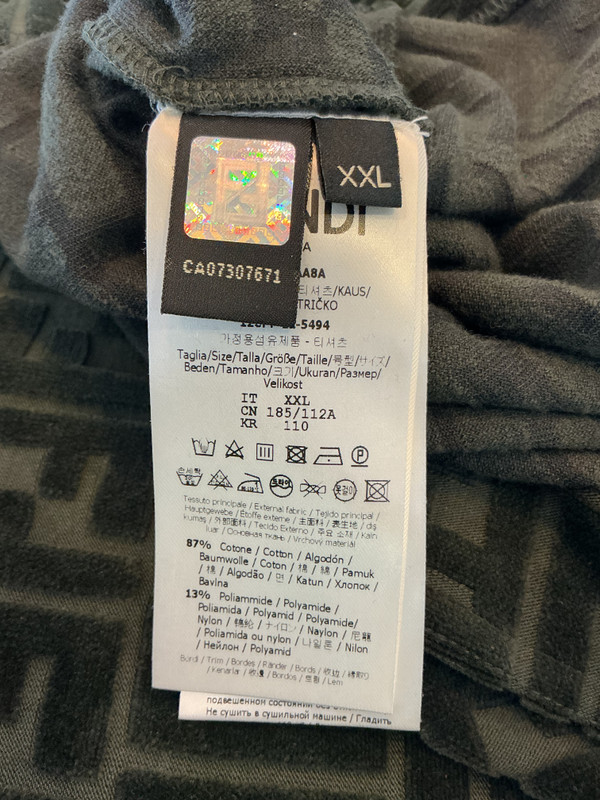 FENDI MONOGRAM GREEN VELOUR SHIRT