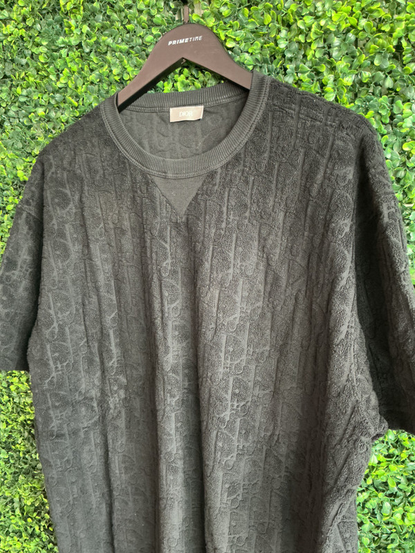 DIOR OBLIQUE MONOGRAM BLACK TERRY COTTON SHIRT
