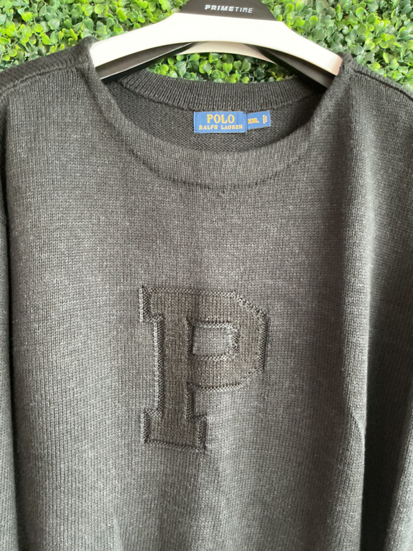 RALPH LAUREN POLO COLIGIATE "P" KNIT SWEATER