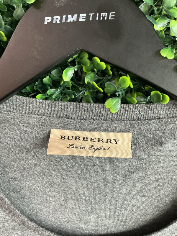 BURBERRY GREY LOGO TEE (SZ L)