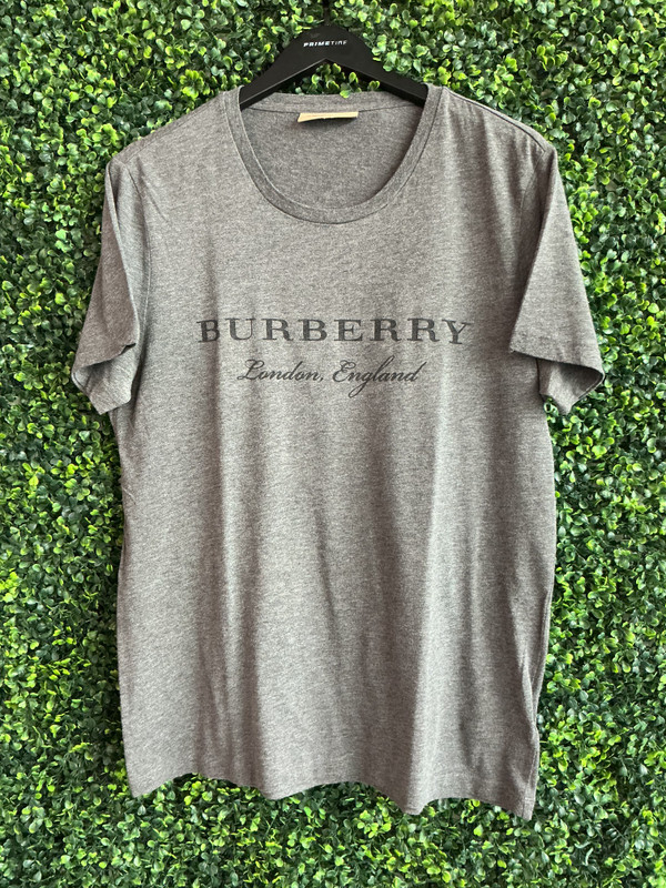 BURBERRY GREY LOGO TEE (SZ L)