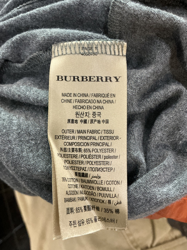 BURBERRY GREY LOGO TEE (SZ L)