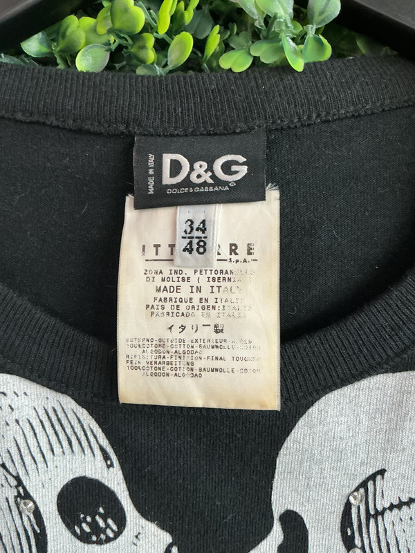 D&G DOLCE & GABBANA VINTAGE SKELETON TEE (SZ XS