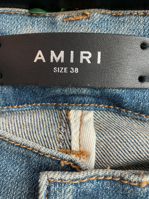 AMIRI ORANGE PATCH DENIM (SZ 38)