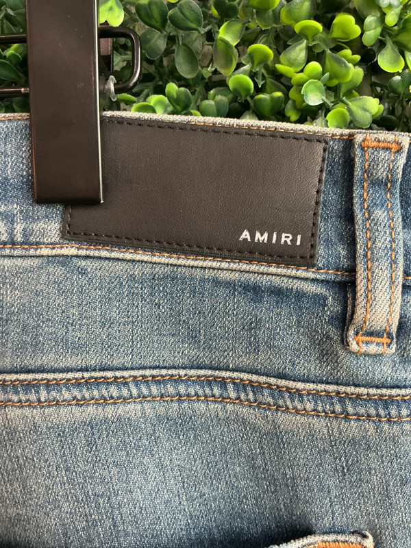 AMIRI ORANGE PATCH DENIM (SZ 38)