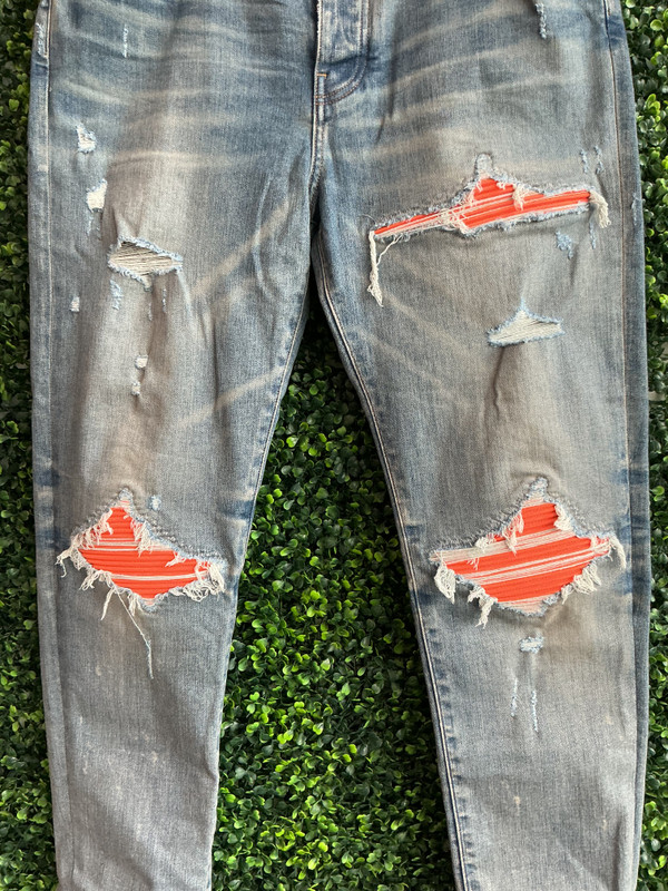 AMIRI ORANGE PATCH DENIM (SZ 38)
