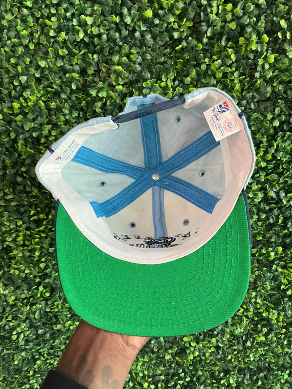 VINTAGE NORTH CAROLINA TAR HEELS LIGHT WASH DENIM THE GAME SNAPBACK