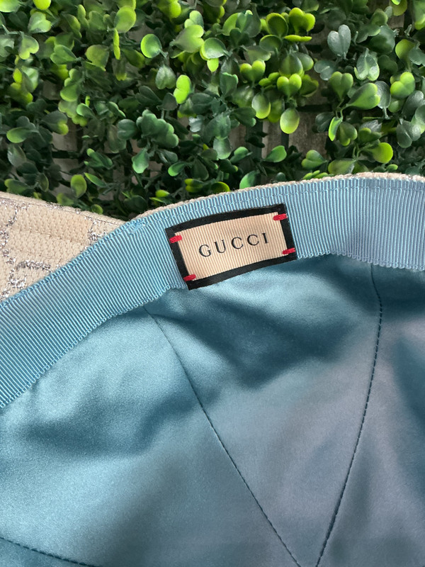 GUCCI CANVAS LAME GG MONO RUSH CAP (SZ S)