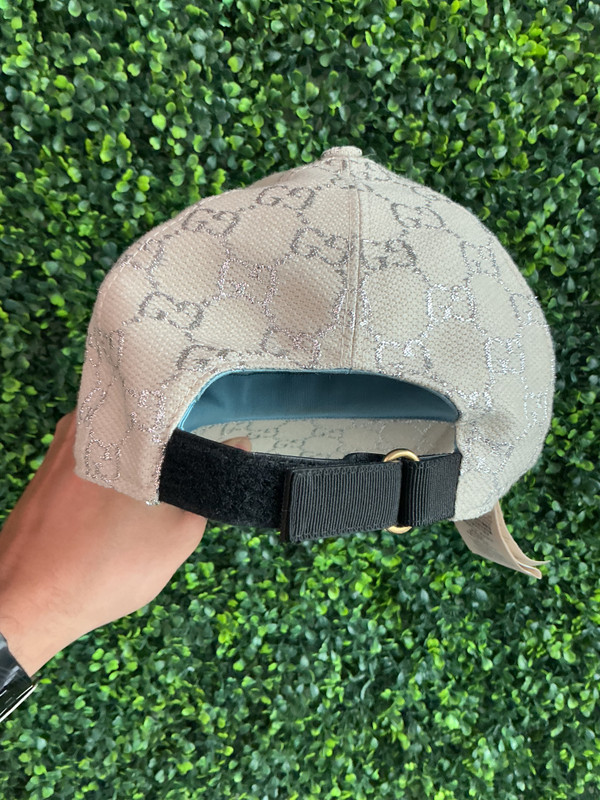 GUCCI CANVAS LAME GG MONO RUSH CAP (SZ S)