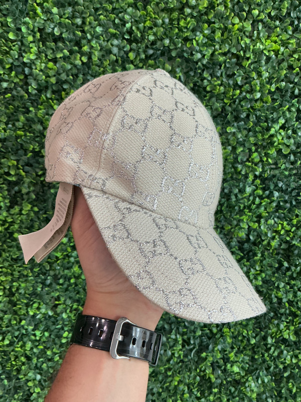 GUCCI CANVAS LAME GG MONO RUSH CAP (SZ S)