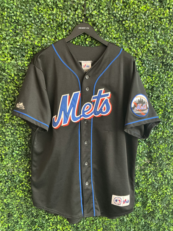 VINTAGE MIKE PIAZZA NEW YORK METS MAJESTIC ALTERNATE