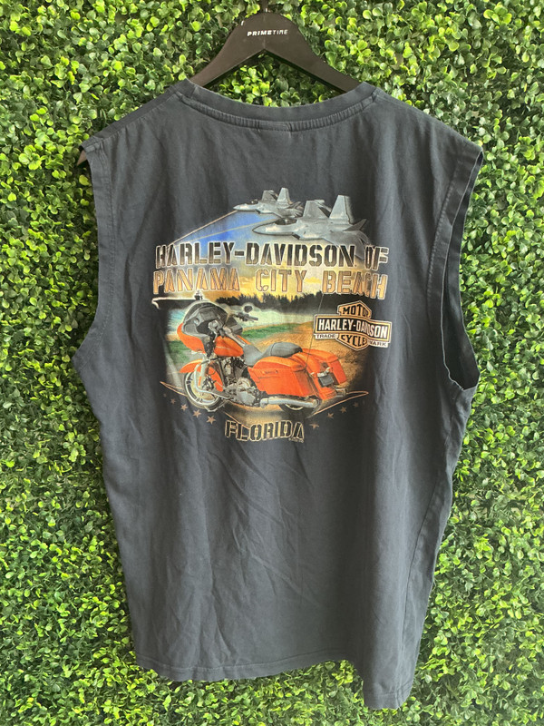 HARLEY DAVIDSON ROUND LOGO PCB FLORIDA SLEEVELESS TEE