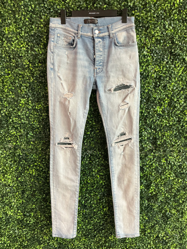 AMIRI GREEN PAISLEY BANDANA PATCH  MX1 JEANS (SZ 31)