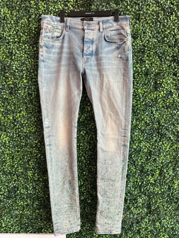 AMIRI PAINT SPLATTER DENIM JEANS (SZ 34)