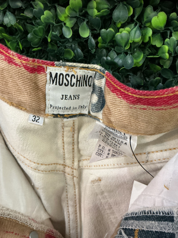 VINTAGE MOSCHINO TAPE LOGO PANTS (SZ 32)