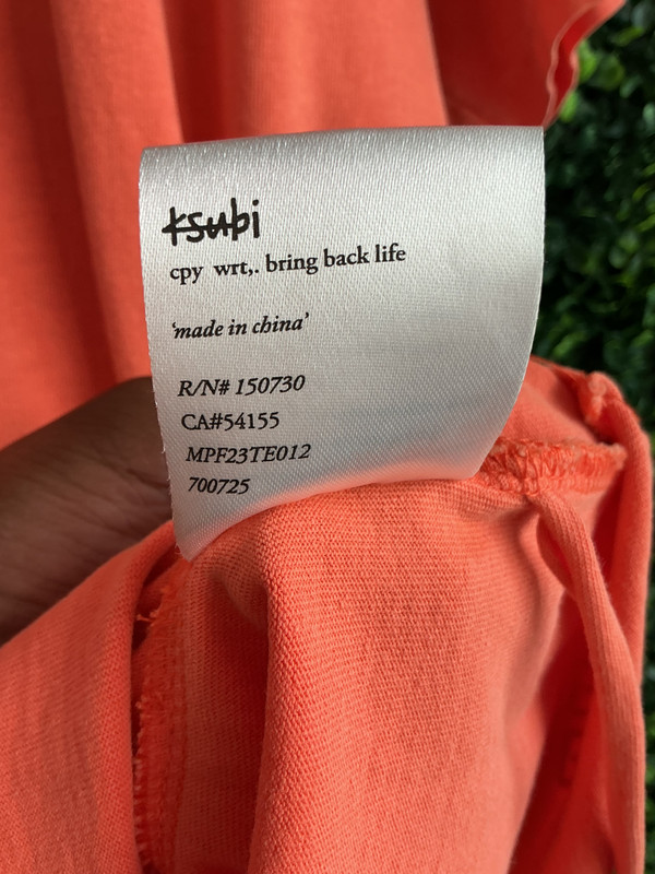 KSUBI ORANGE PINNED ROSE TEE (SZ M)