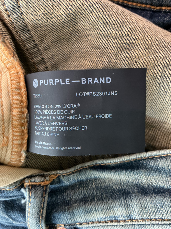 PURPLE BRAND DISTRESSED BANDANA POCKET (SZ 33)