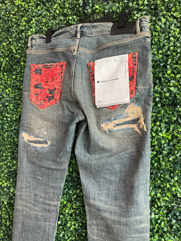 PURPLE BRAND DISTRESSED BANDANA POCKET (SZ 33)