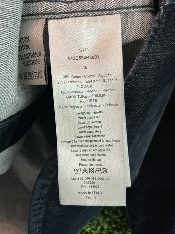 DIOR FAUX DENIM VISCOSE VELVET WORK SHIRT