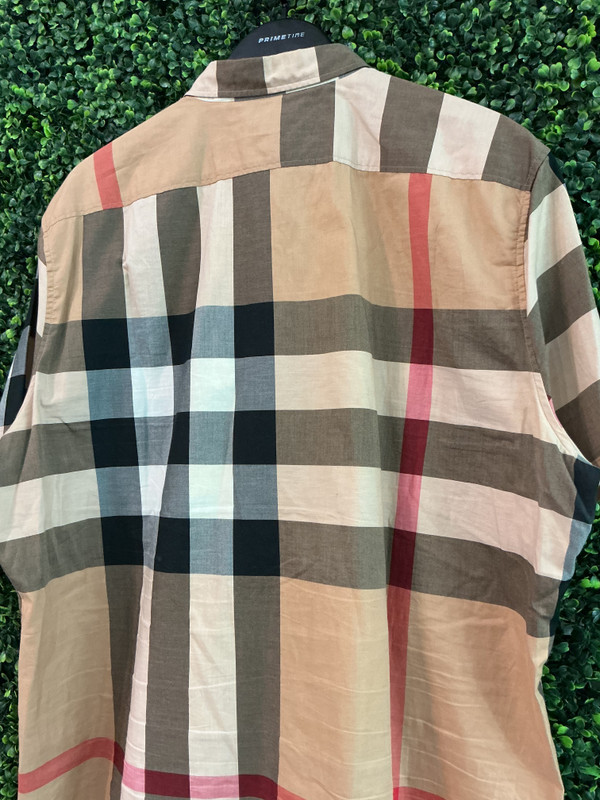 BURBERRY S/S TAN CHECKS BUTTON DOWN