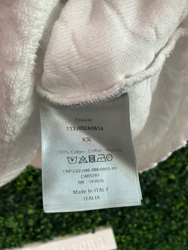 DIOR WHITE TERRY OBLIQUE TEE