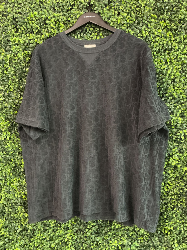 DIOR NAVY TERRY OBLIQUE TEE