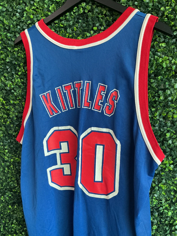 VINTAGE KERRY KITTLES NJ NETS CHAMPION JERSEY