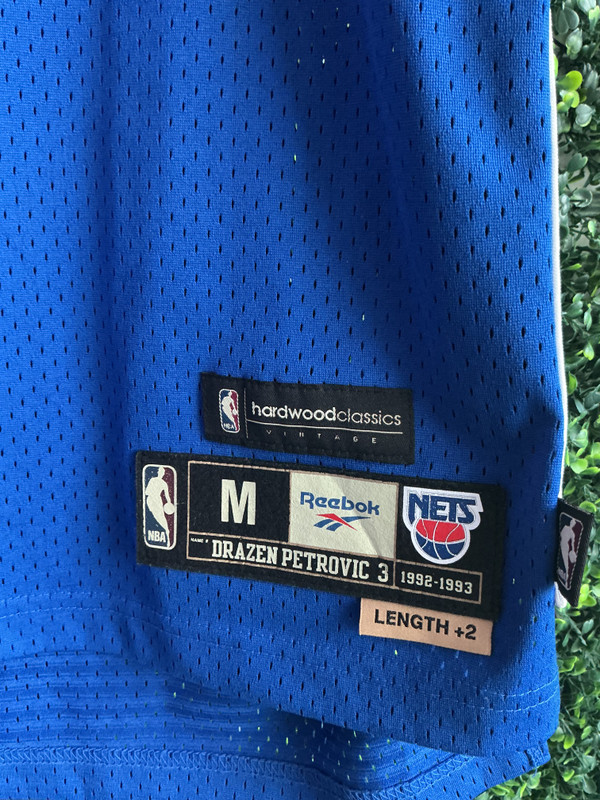 VINTAGE DRAZEN PETROVIC NJ NETS REEBOK SWINGMAN JERSEY
