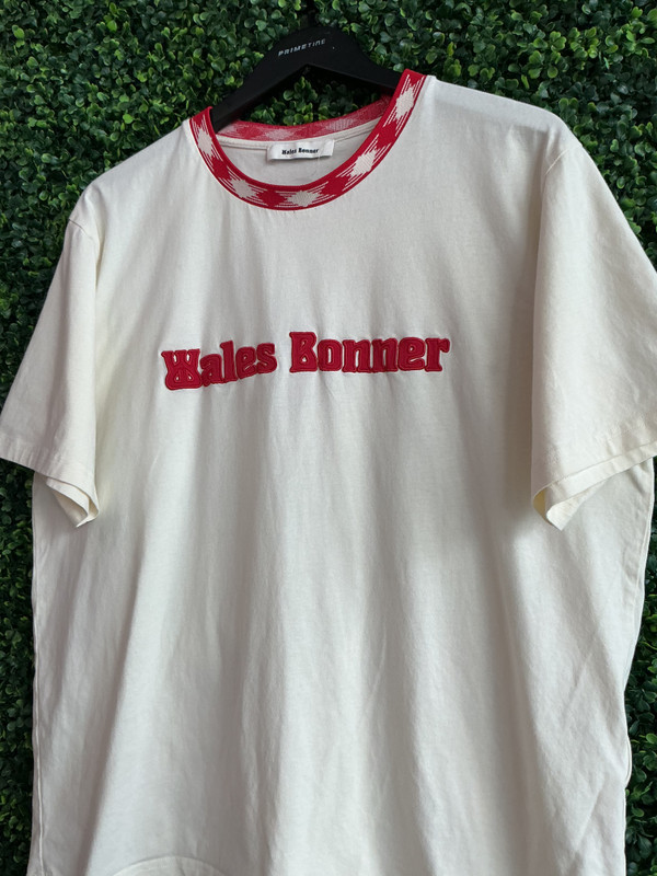 WALES BONNER EMBROIDERED NECKLINE TEE