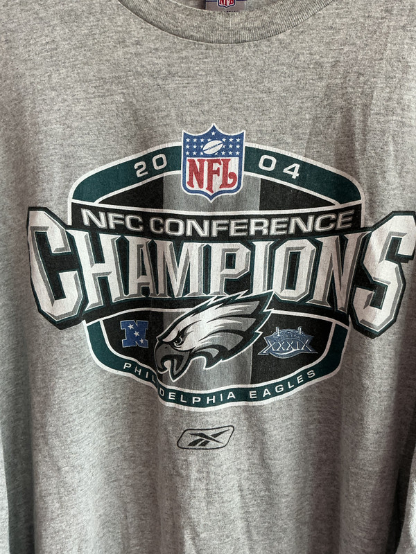 VINTAGE PHILADELPHIA EAGLES 2004 NFC CHAMPIONS REEBOK LONG SLEEVE TEE