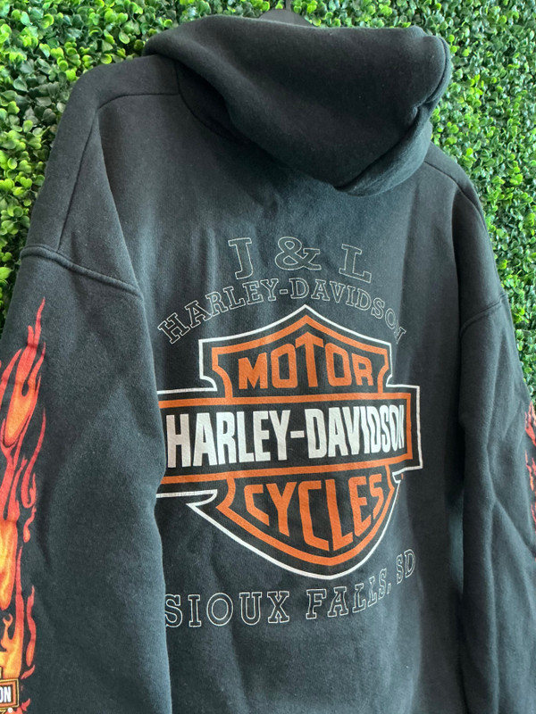 VINTAGE HARLEY DAVIDSON SIOUX FALLS FLAMES HOODIE