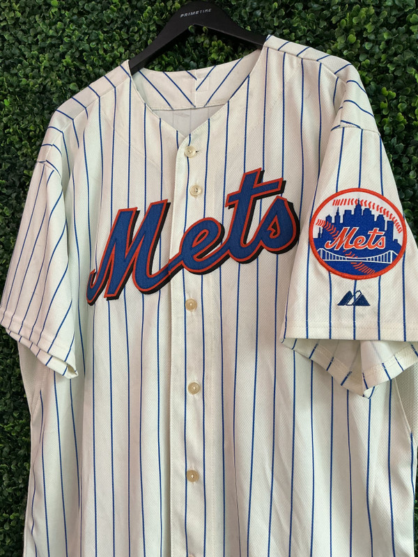 NEW YORK METS AUTHENTIC PINSTRIPE CREAM MAJESTIC JERSEY