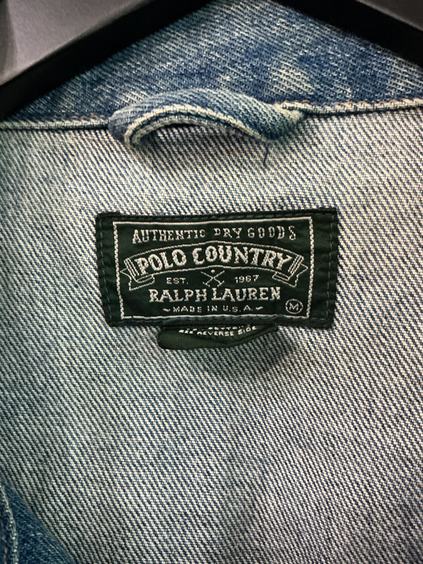 VINTAGE POLO COUNTRY US FLAG DENIM JACKET