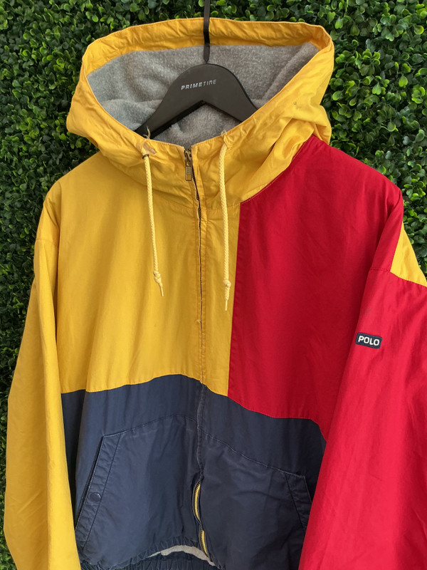 RARE POLO RALPH LAUREN COLORBLOCK ZIP UP HOODED JACKET