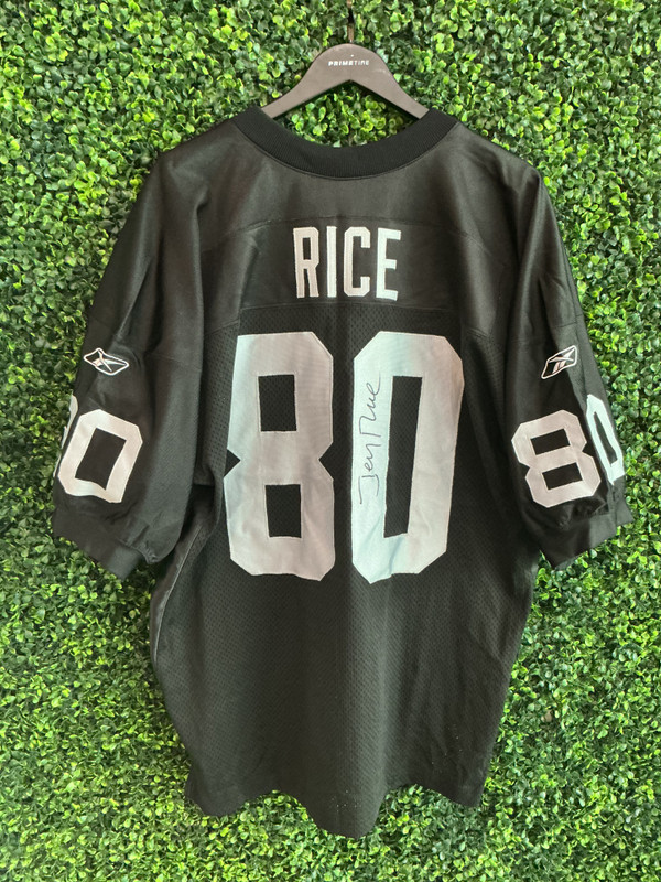 DEADSTOCK JERRY RICE OAKLAND RAIDERS REEBOK AUTHENTIC AUTOGRAPHED JERSEY