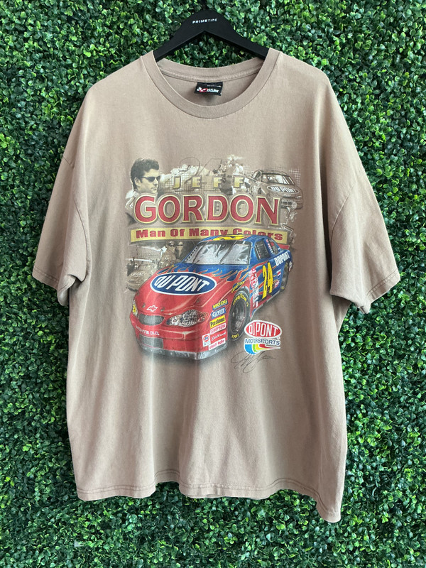 VINTAGE JEFF GORDON CHASE AUTHENTICS TAN TEE