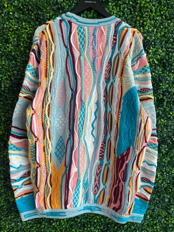 COOGI PINK/BLUE/YELLOW MULTICOLOR SWEATER/BEANIE SET