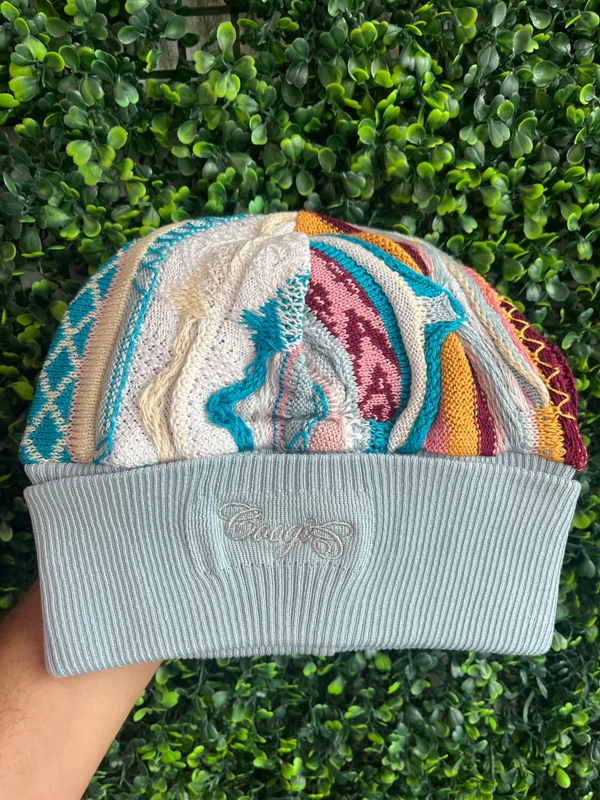 COOGI PINK/BLUE/YELLOW MULTICOLOR SWEATER/BEANIE SET