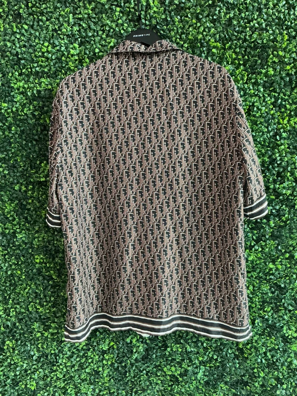 DIOR OBLIQUE BROWN/BLACK BUTTON UP