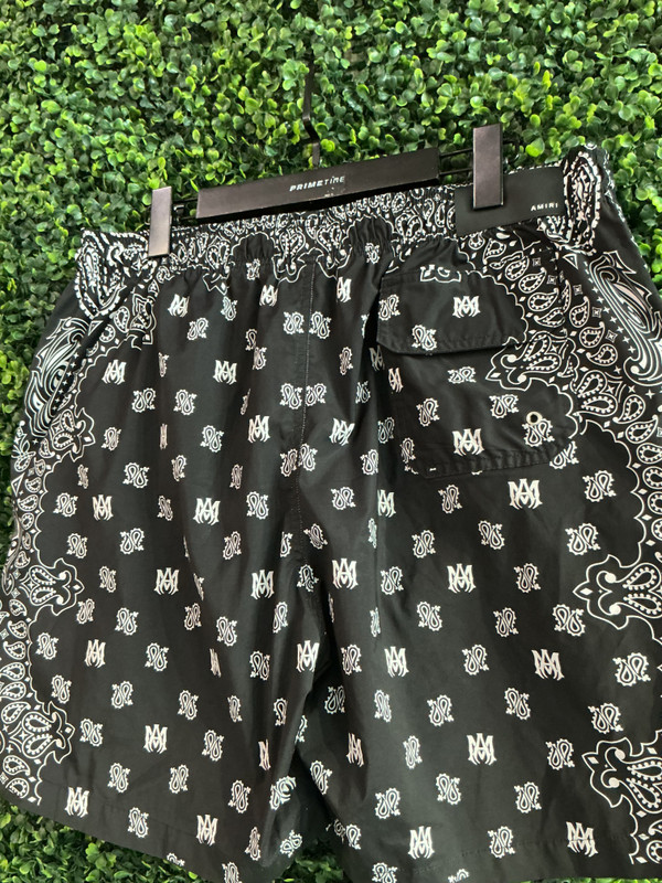 AMIRI BLACK PAISLEY SWIM TRUNKS