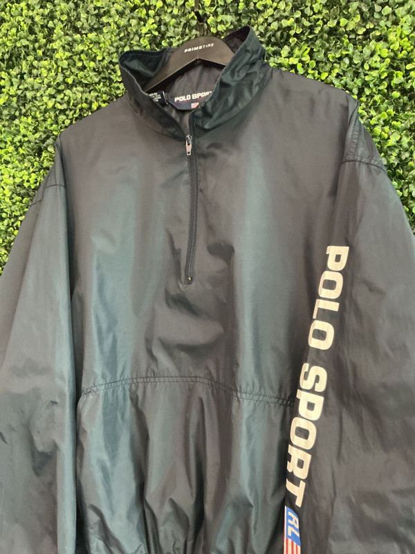 VINTAGE POLO SPORT HALF ZIP NYLON JACKET