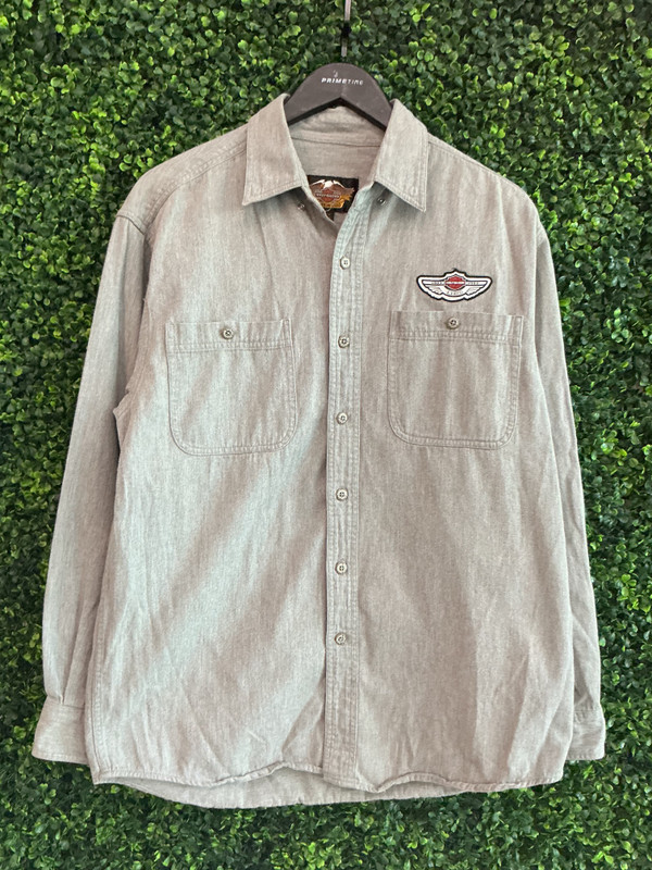 VINTAGE HARLEY DAVIDSON MECHANIC BUTTON UP SHIRT