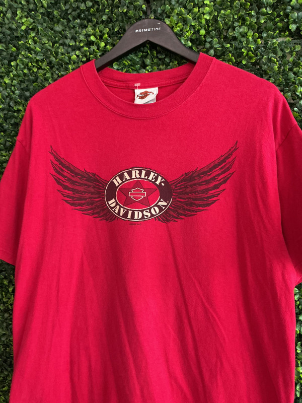 HARLEY DAVIDSON VPO WINGS LOGO RED TEE