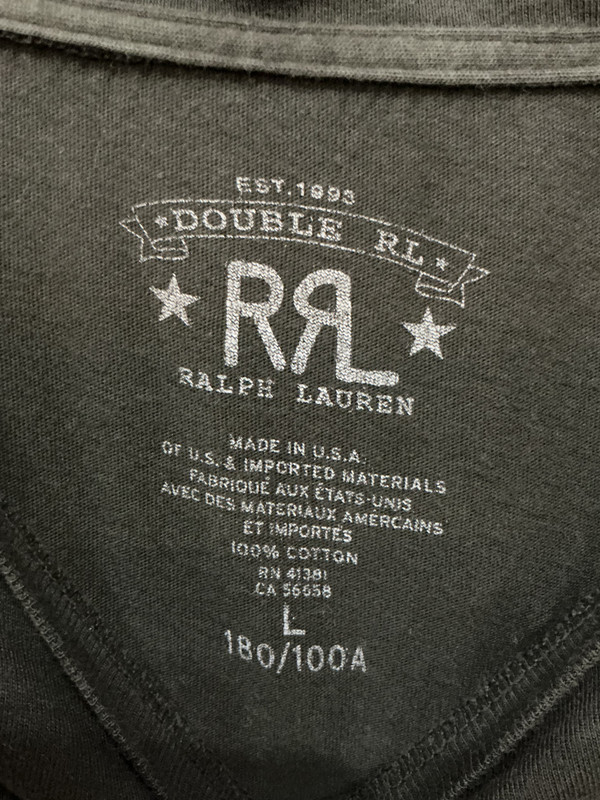 RRL BLACK SPELLOUT TEE