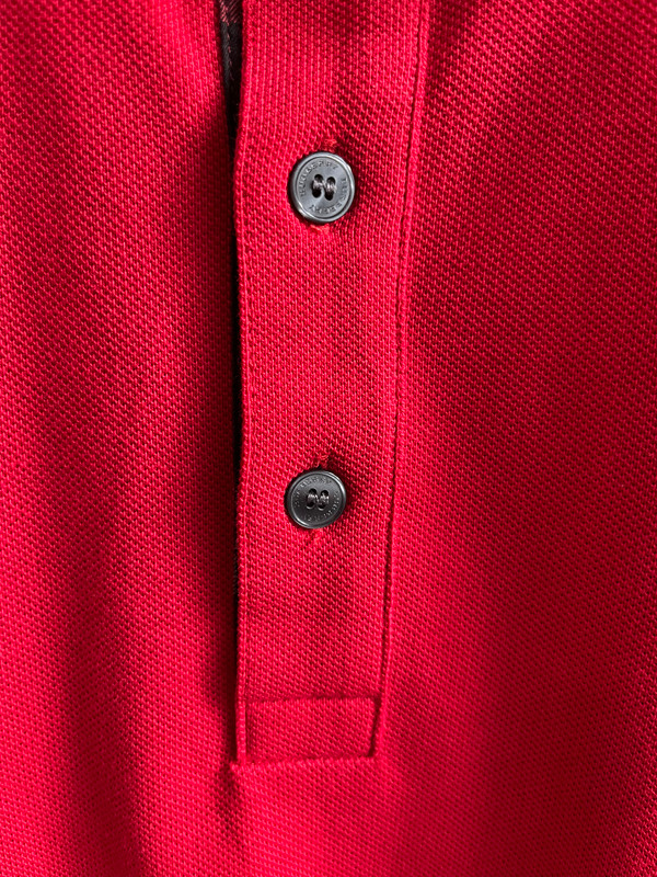 BURBERRY RED EMBROIDERED POLO