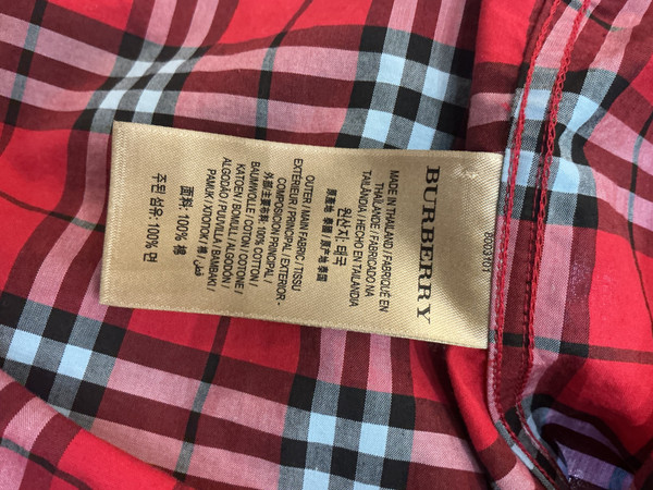BURBERRY RED/BLUE CHECKS L/S SHIRT