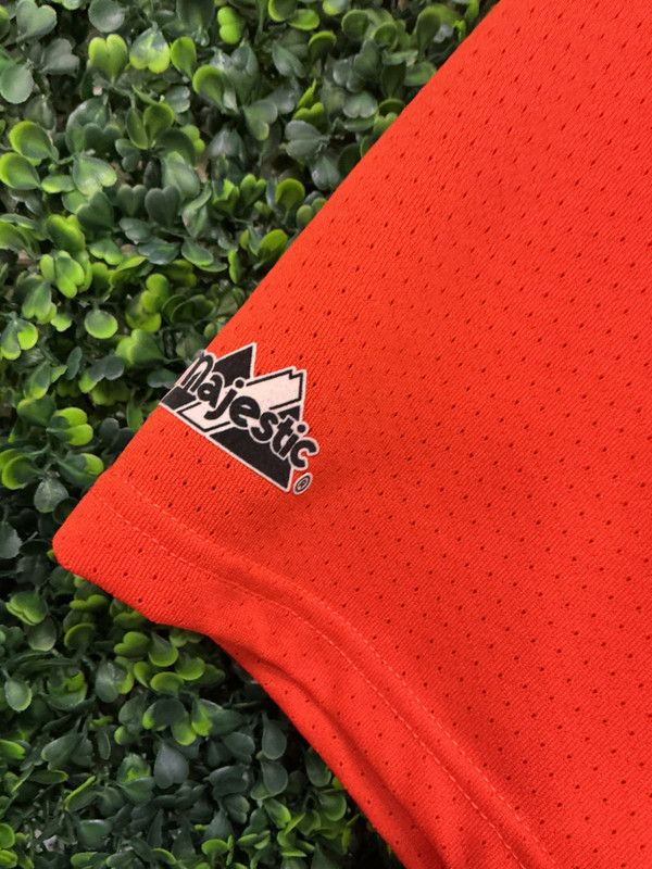 VINTAGE CLEVELAND INDIANS ORANGE MAJESTIC JERSEY