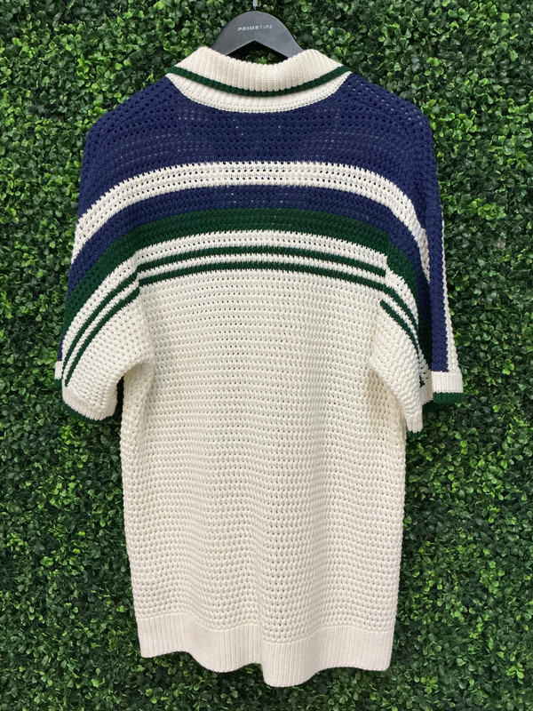 CASABLANCA CROCHET EFFECT TENNIS SHIRT