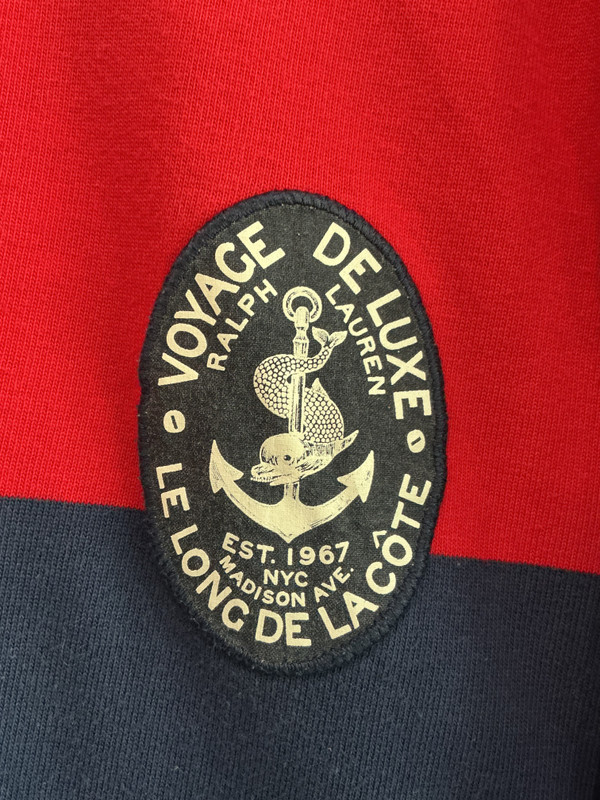 VINTAGE POLO RALPH LAUREN VOYAGE DE LUXE RED/BLUE RUGBY